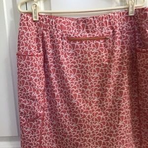 Chicos Size 2 Skort. Color Coral and White.Size 2